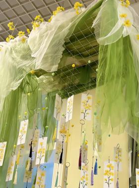 装饰布置吊饰幼儿园春天环创纱幔燕子挂饰自然绿色主题开学教室