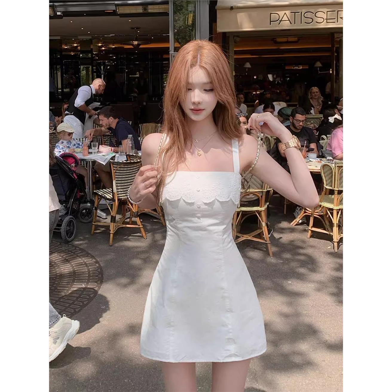 法式纯欲甜美小个子白色