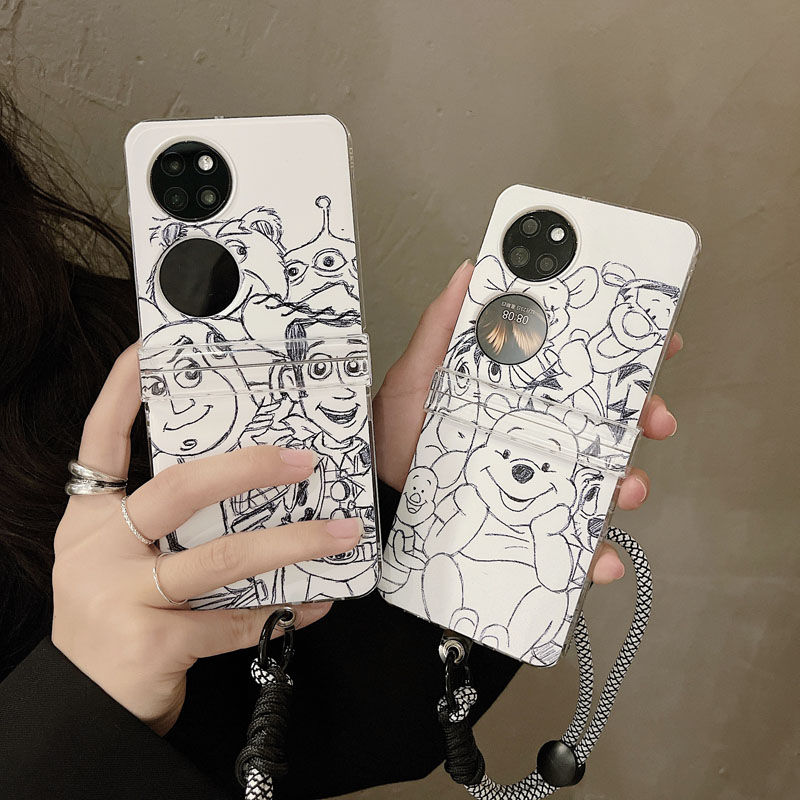 华为P50pocketS硬壳素描维尼胡迪