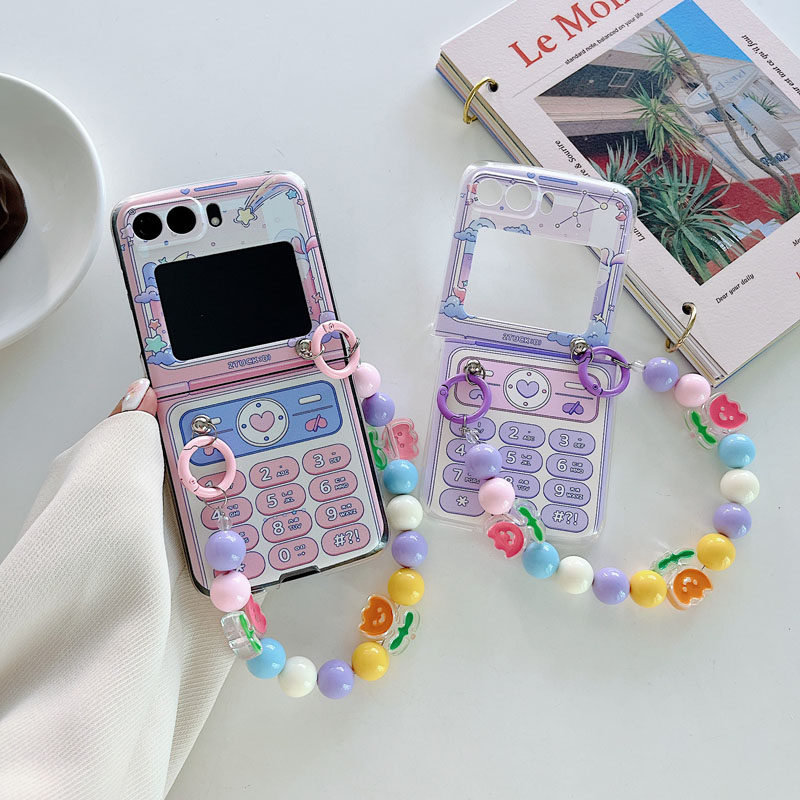 ins风搞怪少女电话按键机适用摩托罗拉razr2022刀锋折叠屏手机壳透明