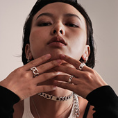 轻奢男女款 Monaco密镶链环戒指镶钻高级时尚 情人节礼物 APM