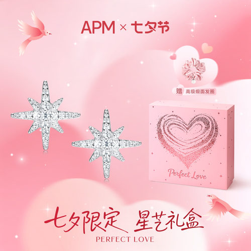 APMMonaco大六芒星耳钉送女友