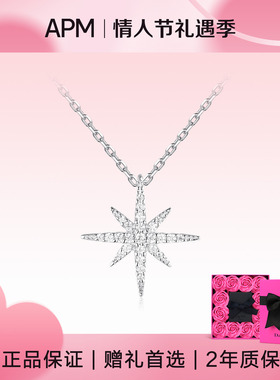 APM Monaco六芒星项链女生925纯银时尚锁骨链轻奢小众生日礼物