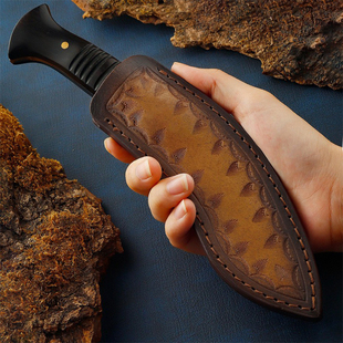 大马士革钢蒙族手把肉小刀锻造刀蒙古吃肉牛排刀藏族手扒肉水果刀