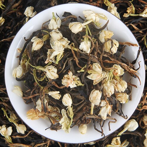 茉莉红茶凤庆新茶浓香型茉莉花曲红云南滇红茶叶红金芽散装