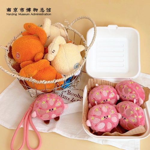 南京博物馆文创南京美食系列纪念品美食盐水鸭烤鸭毛绒包挂玩偶