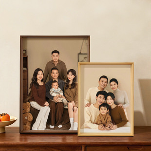 实木相框摆台洗全家福冲印定制6寸7寸打印纪念空框画框装 裱a4挂墙