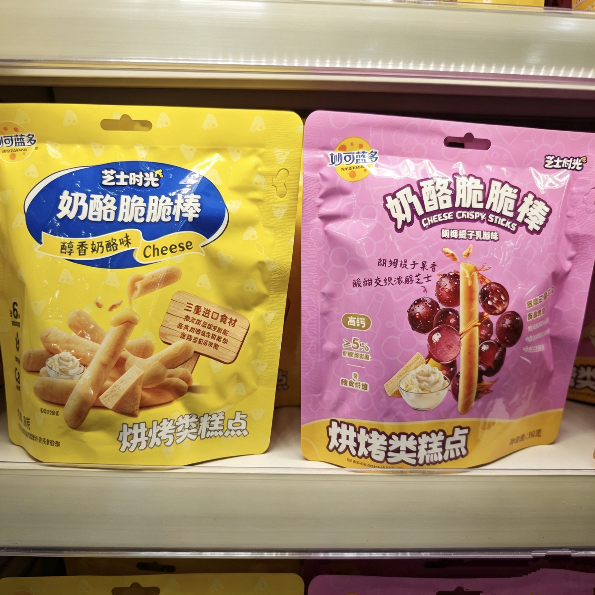 妙可蓝多芝士时光奶酪脆脆棒朗姆提子乳酸醇香奶酪味袋装50g糕点