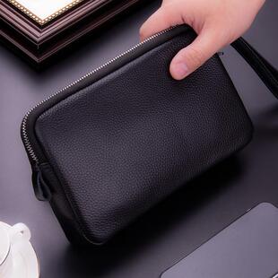 新款手拎包男款真皮手包男高级感手拿包软牛皮大容量休闲夹包潮男