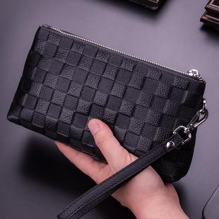 新款手包男款真皮小号手抓包男士商务手机包软牛皮大容量手拿包潮