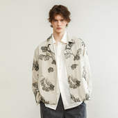 「尾码 专享」SageSalt植物印花棉麻男女夹克 水墨古典特质6026LN