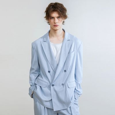 SSalt 亚麻混纺双排扣西装 肌理感 细腻自然 6025BL