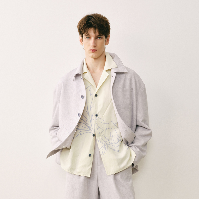 「春夏新品」SageSalt 单排扣贴袋箱型夹克 6043BL