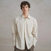 SageSalt 1037ST 亲肤爽滑 棉麻混纺条纹男女长袖 衬衫