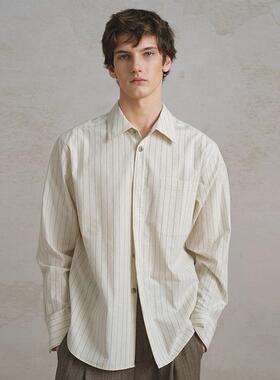 SageSalt 棉麻混纺条纹男女长袖衬衫亲肤爽滑 1037ST