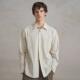 SageSalt 1037ST 亲肤爽滑 棉麻混纺条纹男女长袖 衬衫
