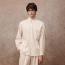 衬衫 米白棉毛人字纹长袖 柔软亲肤1049OW 」SageSalt 「秋冬新品