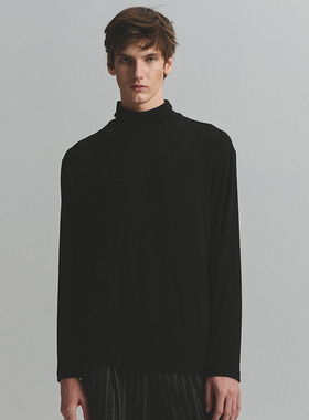 SageSalt 早秋限定系列 天使羊毛混纺高领打底衫 墨黑色 4010BK