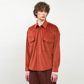 不易皱 「尾码 专享」丝绒斜纹落肩宽松衬衫 1011RD