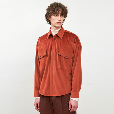 「尾码专享」丝绒斜纹落肩宽松衬衫不易皱 1011RD