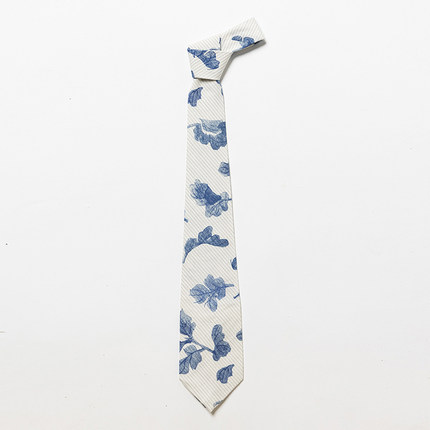 SSalt 植物印花领带 条纹肌理有机棉手感清爽柔软轻盈AC010