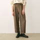 SageSalt 3033BR 咖啡色松紧橡筋腰头亚麻男女九分裤