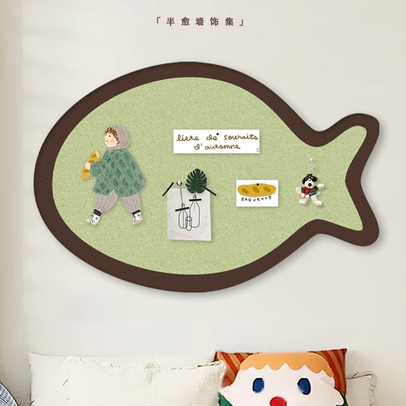 出租房改造ins风装饰墙贴小鱼照片墙免打孔不伤墙毛毡创意墙贴