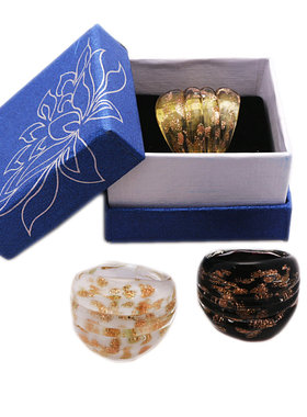 NEW RIDGE 非金属琉璃戒指 彩色古风立体金沙手工多色梦幻手指