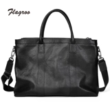 Вместительная и большая мужская кожаная сумка, из натуральной кожи