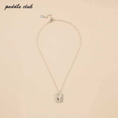Paddle Club羽毛方片宝石项链