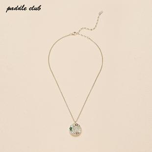paddle club 花镶圆盘项链