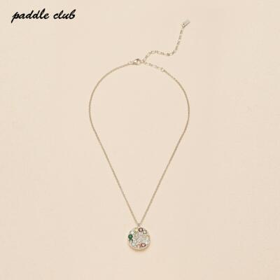 paddleclub花镶圆盘项链