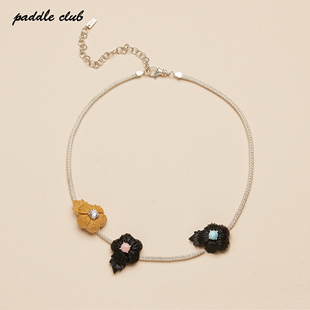paddle club 手工雕刻木花银项链综合款