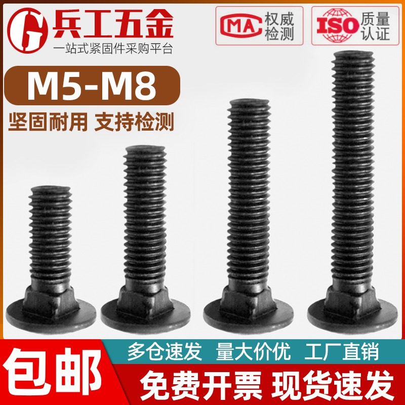 黑色螺丝钉304不锈钢半圆头