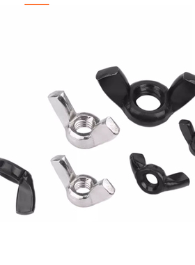 黑色304不锈钢蝶形螺母 镀黑锌羊角蝴蝶型螺丝帽 元宝Y型手拧罗母