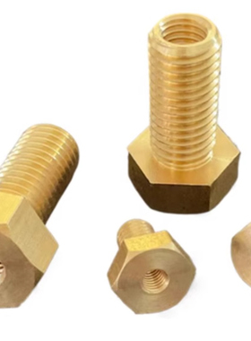 黄铜外六角排气孔攻丝螺丝穿线通孔攻牙中空铜螺栓 M6M8M10M12M14