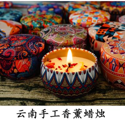 Smokeless Tin Scented Candle Soy Wax Dried Flowers Incense