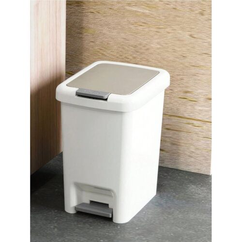 Plastic Foot Pedal Trash Can for Use in Bathroom, Kitchen, L
