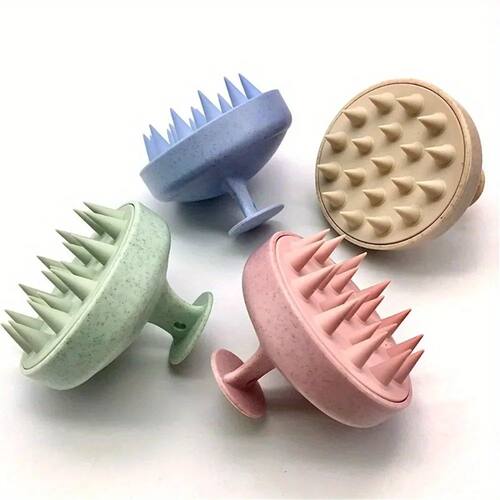 1pc Silicone Shampoo Brush Body Massage Brush Bath Shower Br