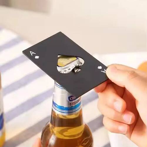 Stainless Steel Spades A Winemaker Bottle Opener Playing Car