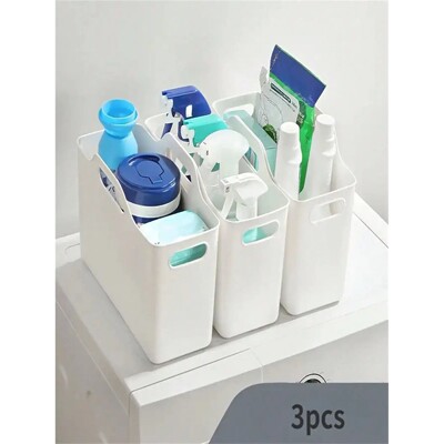 1-Piece Plastic Cleaning Supplies Storage Box - Multifunctio