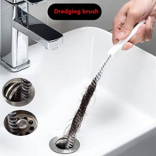 Pipe Dredging Brush Bathroom Hair Sewer Sink Cleaning Brush