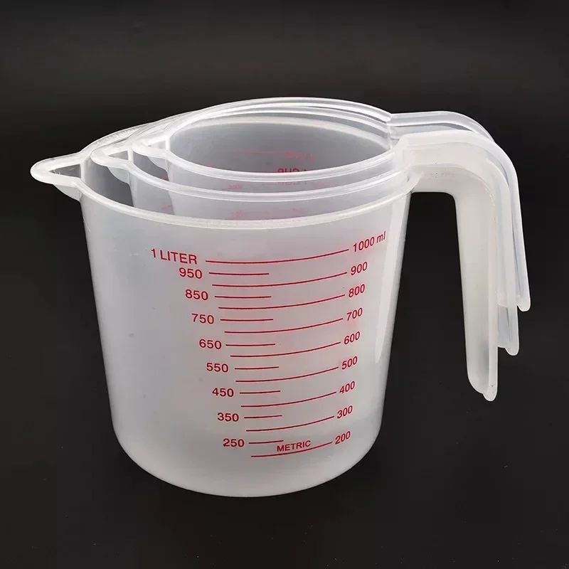 3pcs Baking Liquid Measuring Cups PVC Scale Cup Plastic Meas
