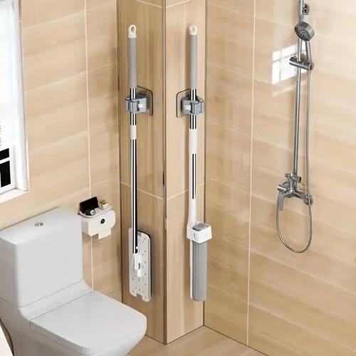 3PCS Mop Clamp with Suction Hook - Effortless to Install, He