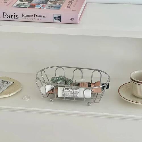 1pc Stainless Steel Storage Basket Multi-Purpose Organizer f