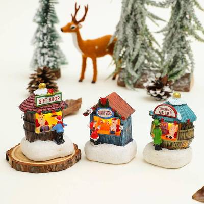 Christmas decorations Resin house Santa Claus Shop Ornament