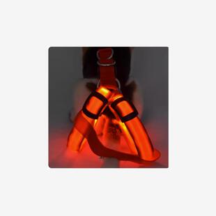 LED Flashing Light Dog Harness Pet Puppy Harness Collar Lead