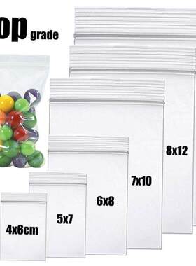 100pcs Clear Zip Lock Bags Thick Ziplock Plastic Small packi