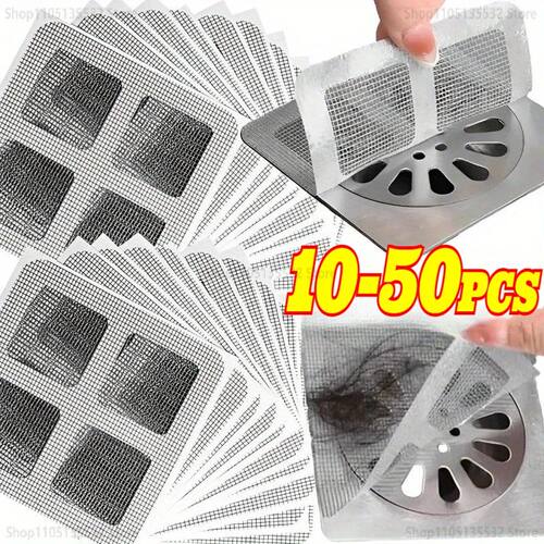 10/20/30pcs Disposable Shower Drain Hair Catcher Mesh Sticke