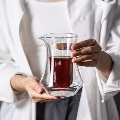 300ml Hanging Ear Coffee Sharing Pot Transparent Double-laye